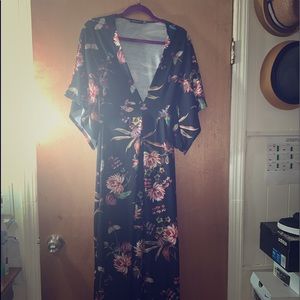 Kimono sleeve wrap dress